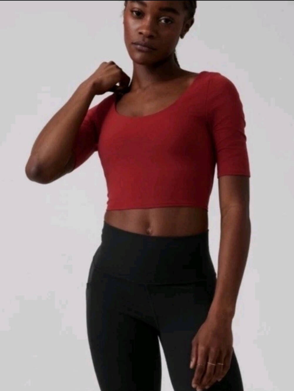 Athleta Exhilarate Crop Built-in Bra A-C Cup Removable Pads Top Sz: XL NWOT